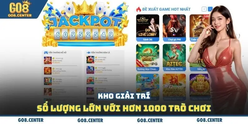 Kho giải trí số lượng lớn với hơn 1000 trò chơi